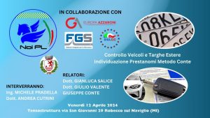 Corso Controllo Veicoli e Targhe Estere